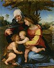 Baptist Canvas Paintings - The Madonna and Child in a Landscape with Saint Elizabeth and the Infant Saint John the Baptist